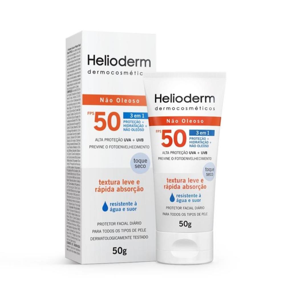 PROTETOR SOLAR FACIAL DIÁRIO HELIODERM SUNCARE FPS 50 50 GRAMAS