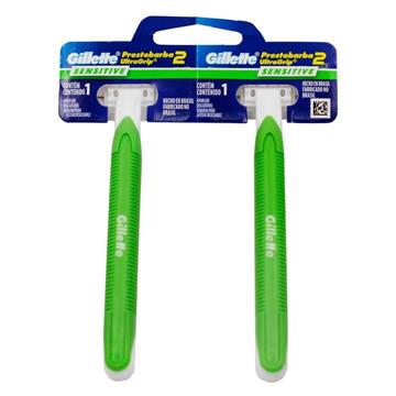 APARELHO DE BARBEAR GILLETTE PRESTOBARBA2 ULTRAGRIP CABEÇA MÓVEL SENSITIVE C/2 UN