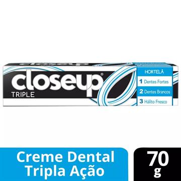 CREME DENTAL CLOSEUP TRIPLA PROTEÇÃO HORTELÃ 70 GRAMAS