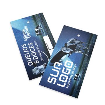 Tags Padrão Furo Executiva Couchê 300g Sem Laminação e Sem Verniz