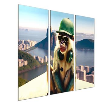 Quadro Decorativo Soberania Mosaico Madeira Branca - Placa 3mm