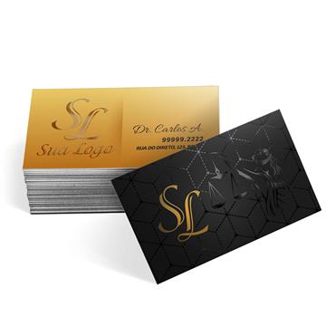 Cartões De Visita Executivo Couchê 300g Verniz Localizado FV e Lam Fosca