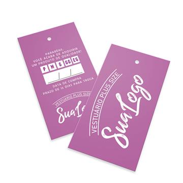 Tags Padrão Furo Executiva Couchê 300g Laminação Fosca Frente e Verso