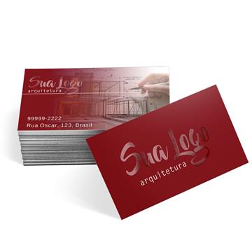 Cartões De Visita Executivo Couchê 300g Verniz Localizado FV e Lam Fosca