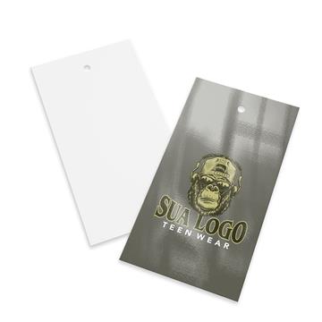 Tags Padrão Furo Executiva Couchê 300g Verniz Uv Total Frente