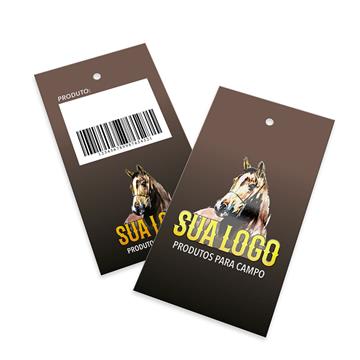 Tags Padrão Furo Executiva Couchê 300g Verniz Localizado e Lam Fosca Frente