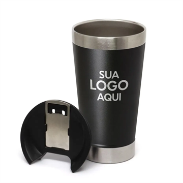 Copo Térmico Inox 473ml com Tampa e Abridor