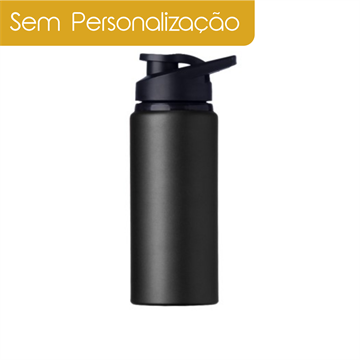 Squeeze de Alumínio Preto Fosco “Big Mouth” 650ml com Tampa de Pressão sem Personalização