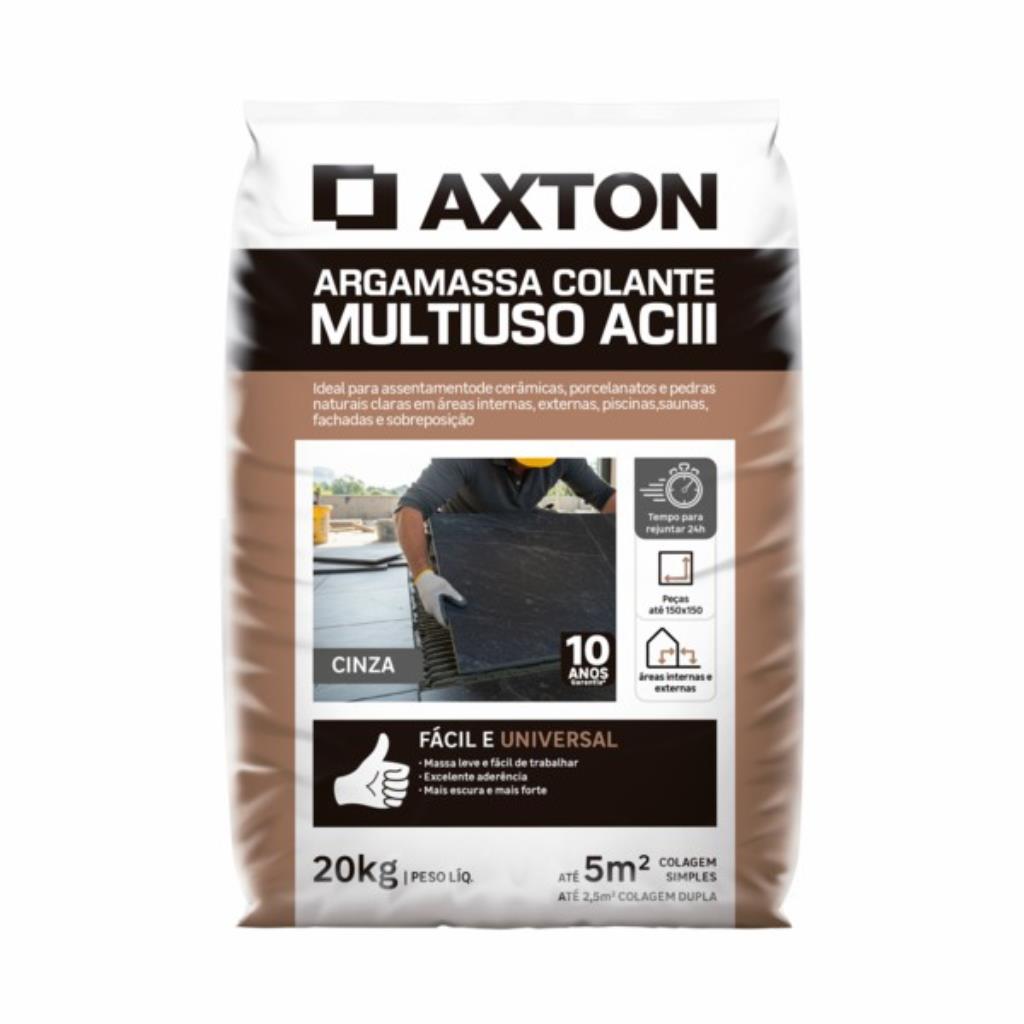 Argamassa ACIII Multiuso Axton 20kg – A Força Indestrutível e Versatilidade Total para sua Obra de Alto Padrão