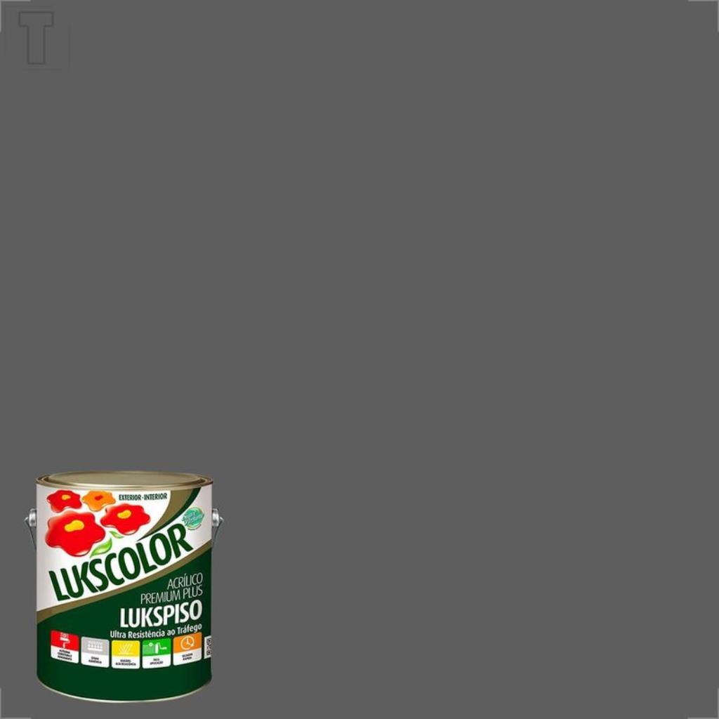 Tinta para Piso Lukspiso Lukscolor Galão 3,6L – Cinza Chumbo – Alta Resistência