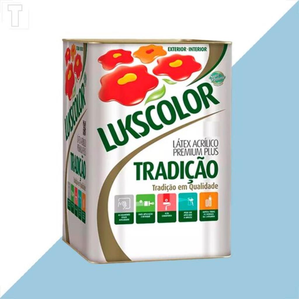 Tinta Latex Lukscolor Tradição Acrílico Premium Fosco Azul 18L – Máxima Cobertura e Durabilidade