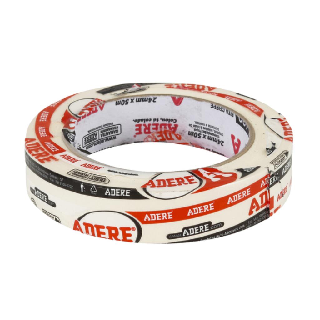Fita Crepe Uso Geral 24mm x 50m Adere – Mascaramento e Proteção Profissional