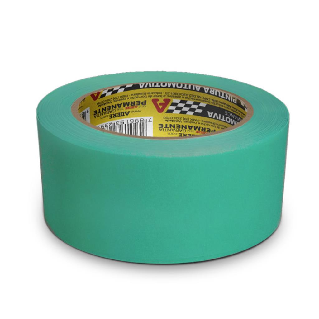 Fita Crepe Automotiva Verde 45mm x 5m Adere – Resistente a Solventes e Estufa