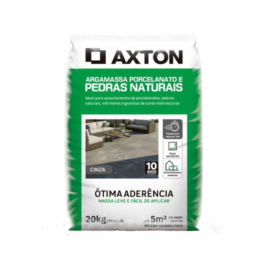 Argamassa Axton Cerâmica, Porcelanato e Pedras 20kg – A Performance Multiuso para Projetos que Exigem Máxima Resistência