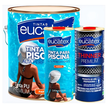 Kit Tinta para Piscina Eucatex Epóxi Premium Branco Brilhante – Com Catalisador e Diluente PU