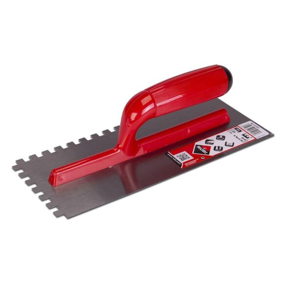 Desempenadeira de Aço Dentada 28cm Rubi – Dente 8x8mm para Assentamento Profissional