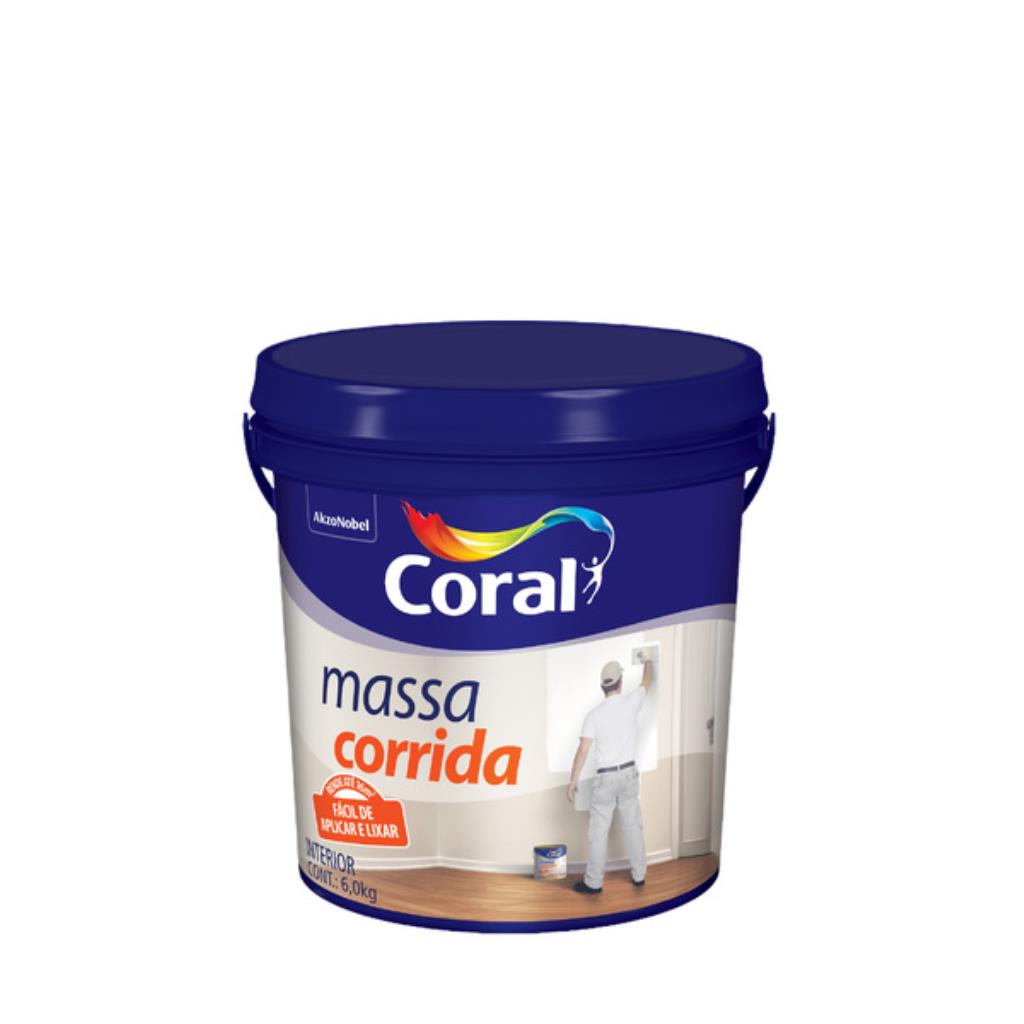 Massa Corrida Coral 5,7kg Branco – Elevado Poder de Enchimento e Fácil Lixamento para Interiores