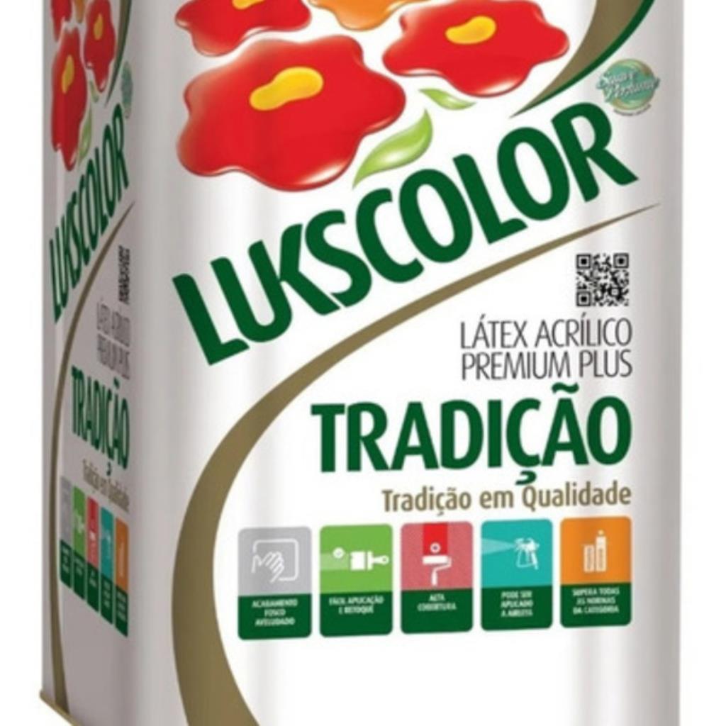 Tinta Parede Latex Premium 18L Lukscolor Tradição Branco – Brancura Imaculada e Rendimento Superior para sua Obra