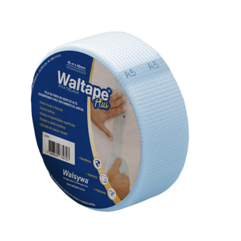 Fita Telada Waltape Plus 48mm x 45m Walsywa – Reforço para Juntas de Drywall