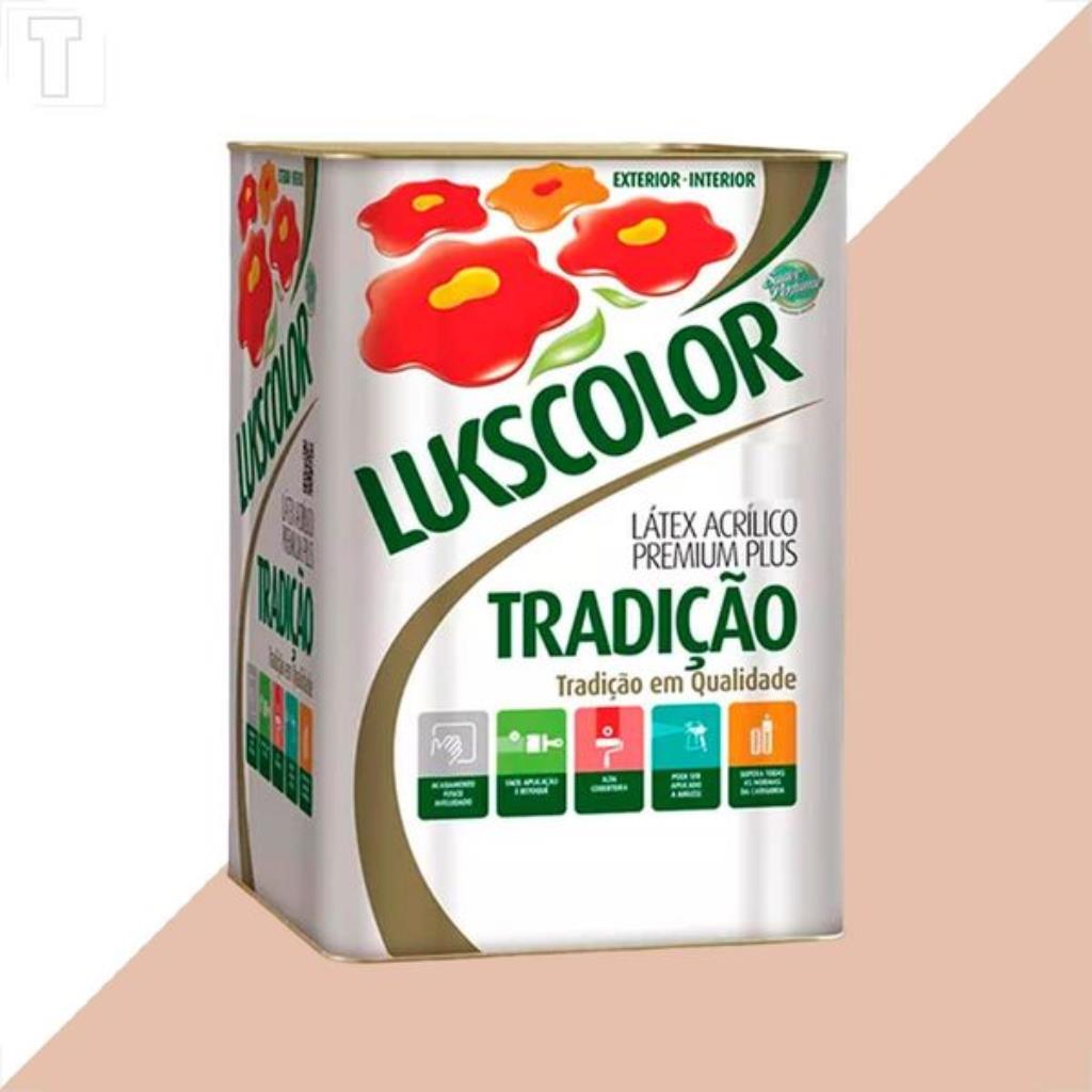 Tinta Latex Lukscolor Tradição Acrílico Premium Fosco Pêssego 18L – Máxima Cobertura e Conforto Visual
