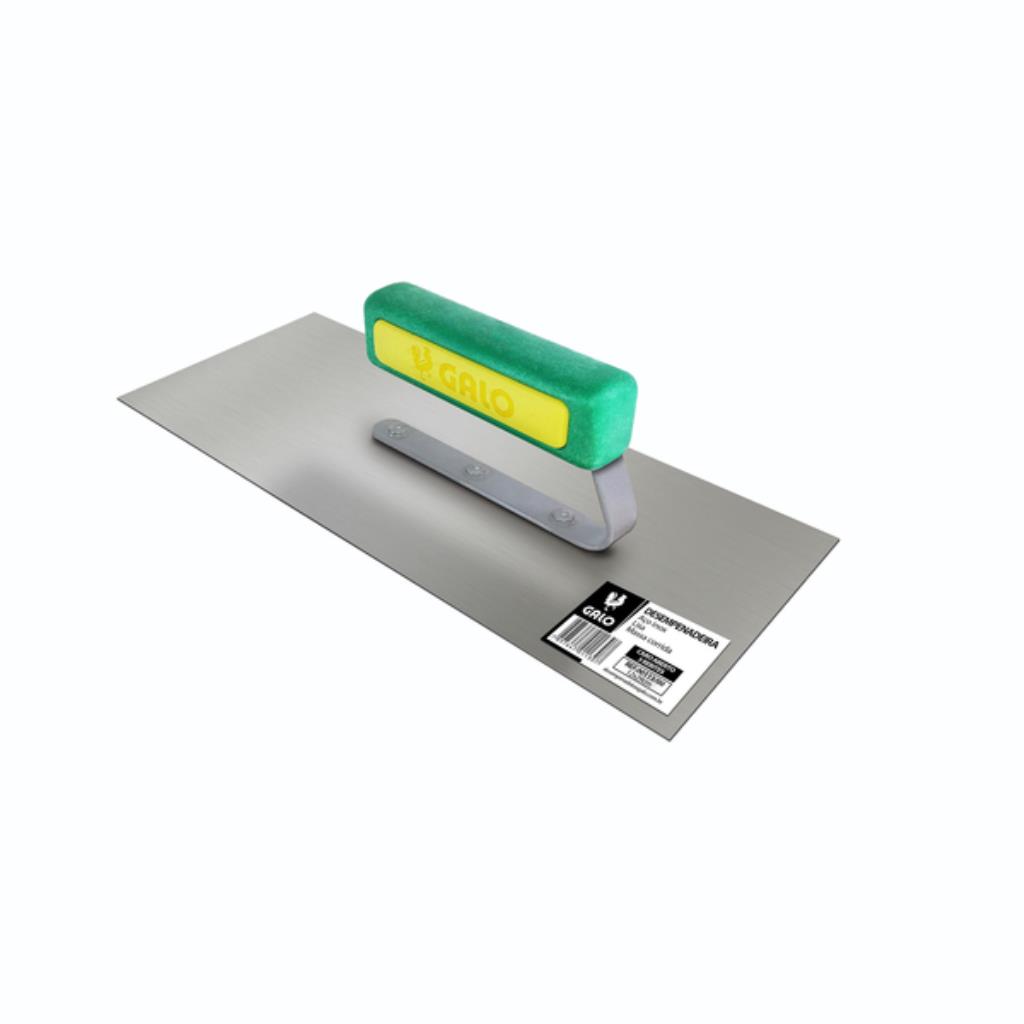 Desempenadeira de Aço Inox Lisa 120x290mm Cabo Aberto Galo – Resistência Extrema e Acabamento sem Manchas