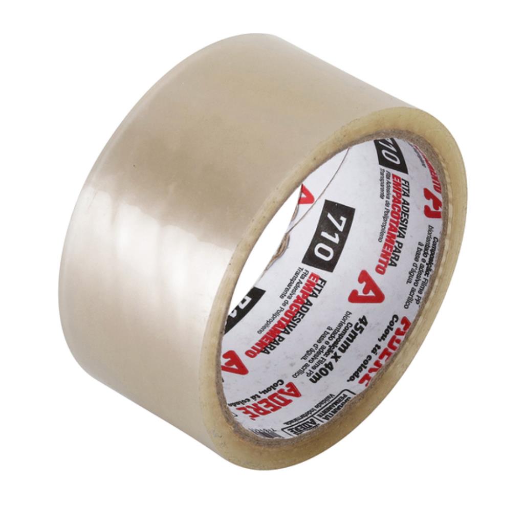 Fita de Empacotamento Transparente Adere 45mm x 40m – Alta Adesão para Caixas