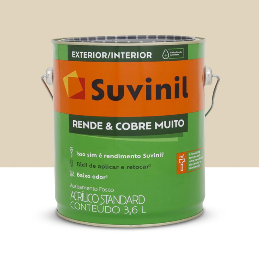 Tinta Acrílica Fosca Suvinil Standard 3,6L Palha – Elegância Clássica e Proteção Duradoura para sua Casa