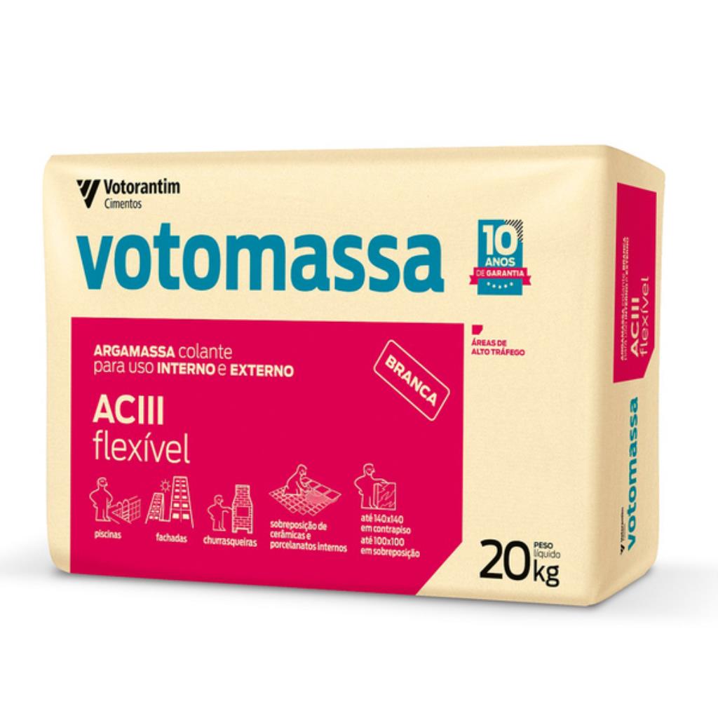 Argamassa ACIII 20kg Votomassa Branca – A Força Extrema e o Acabamento de Elite para Projetos Sofisticados