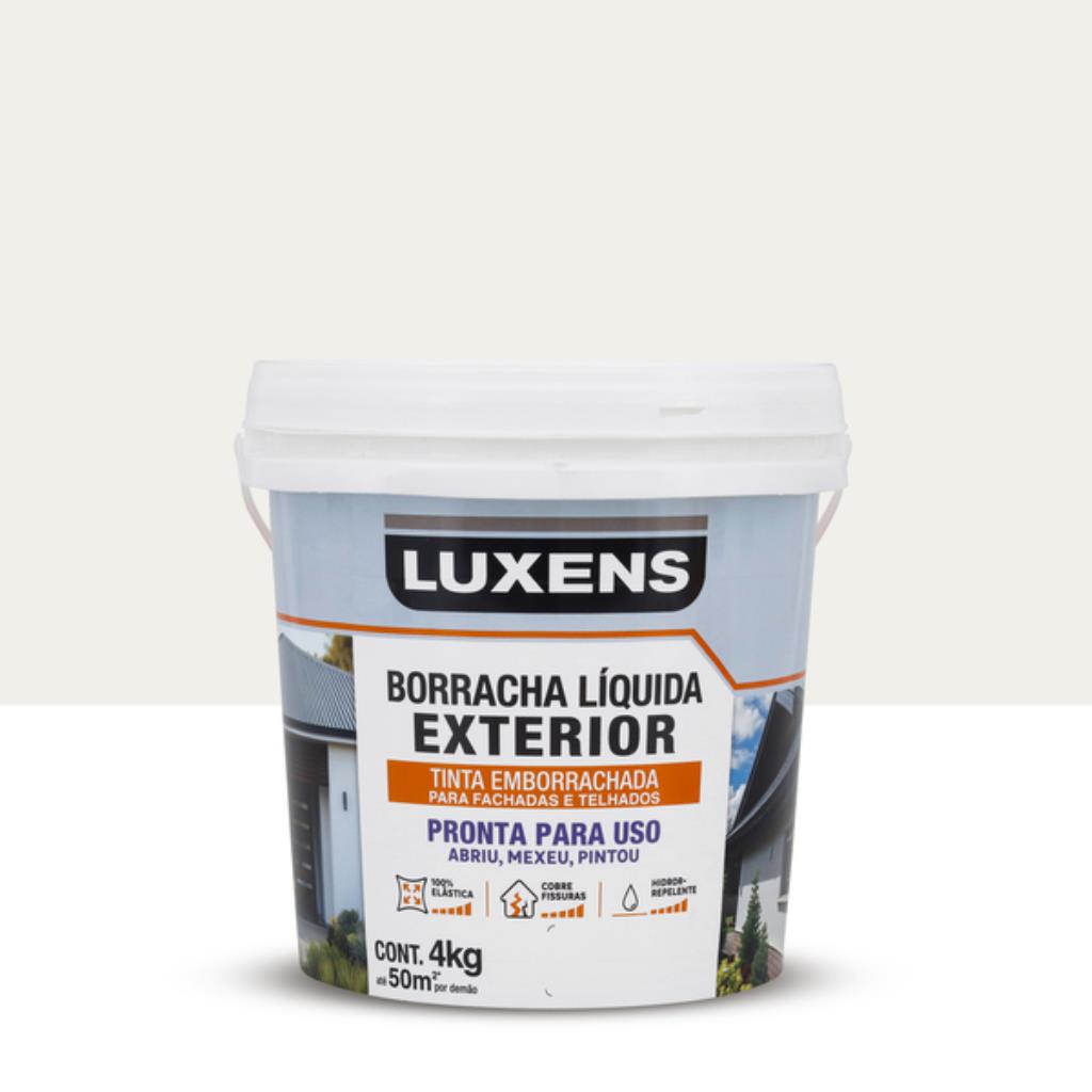 Tinta Emborrachada Fosco Externo Luxens Branco 4Kg – Proteção Elástica Contra Fissuras