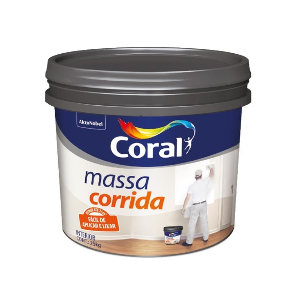 Massa Corrida Coral 25kg – Elevado Poder de Enchimento e Fácil Lixamento para Interiores
