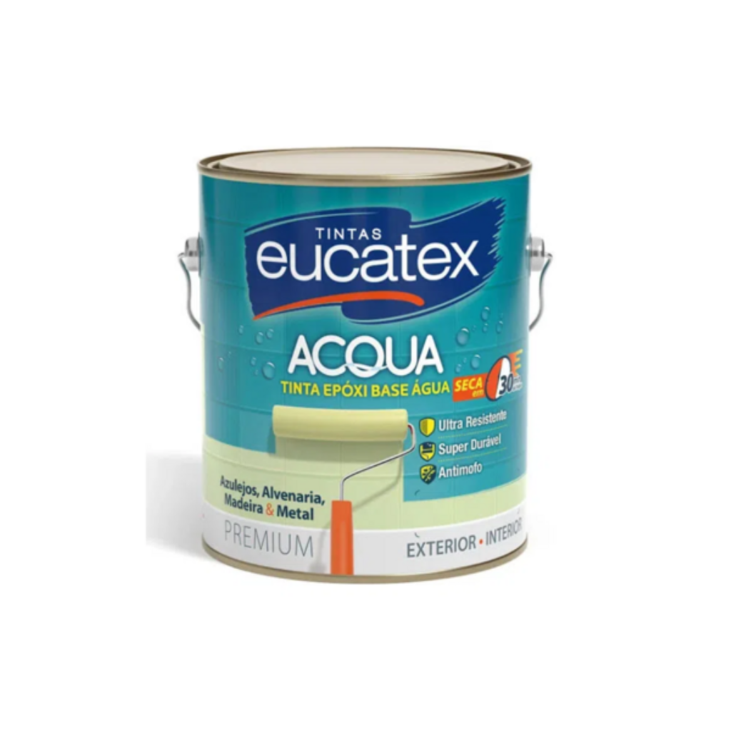 Tinta Esmalte Epóxi Eucatex Base Água Branco 3,6L – Alta Resistência para Pisos, Azulejos e Metais