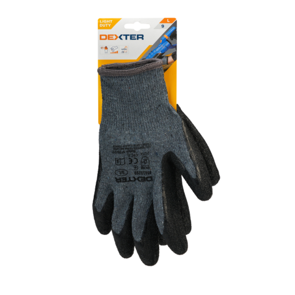 Luva de Proteção Mecânica Dexter Látex e Nylon – Tamanho G com CA