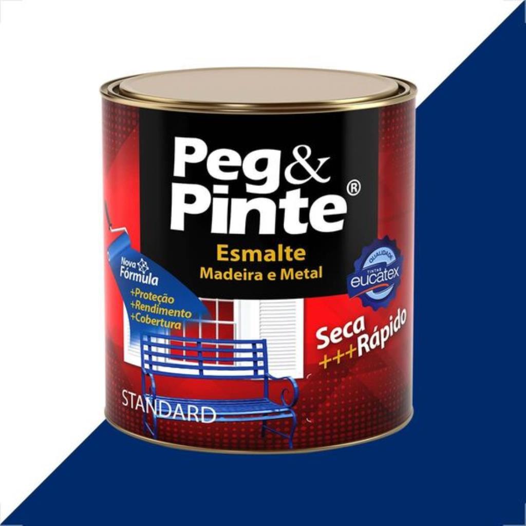 Tinta Esmalte Sintético Eucatex Peg & Pinte 900ml Azul Del Rey Brilhante – Proteção para Metais e Madeiras