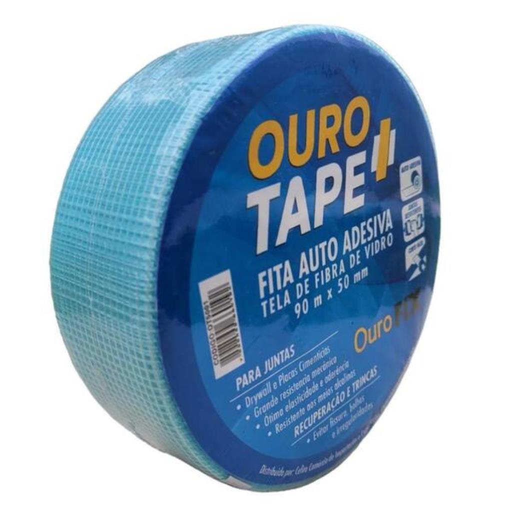 Fita Autoadesiva Telada Fibra de Vidro 50mm x 90m – Reforço de Juntas e Trincas