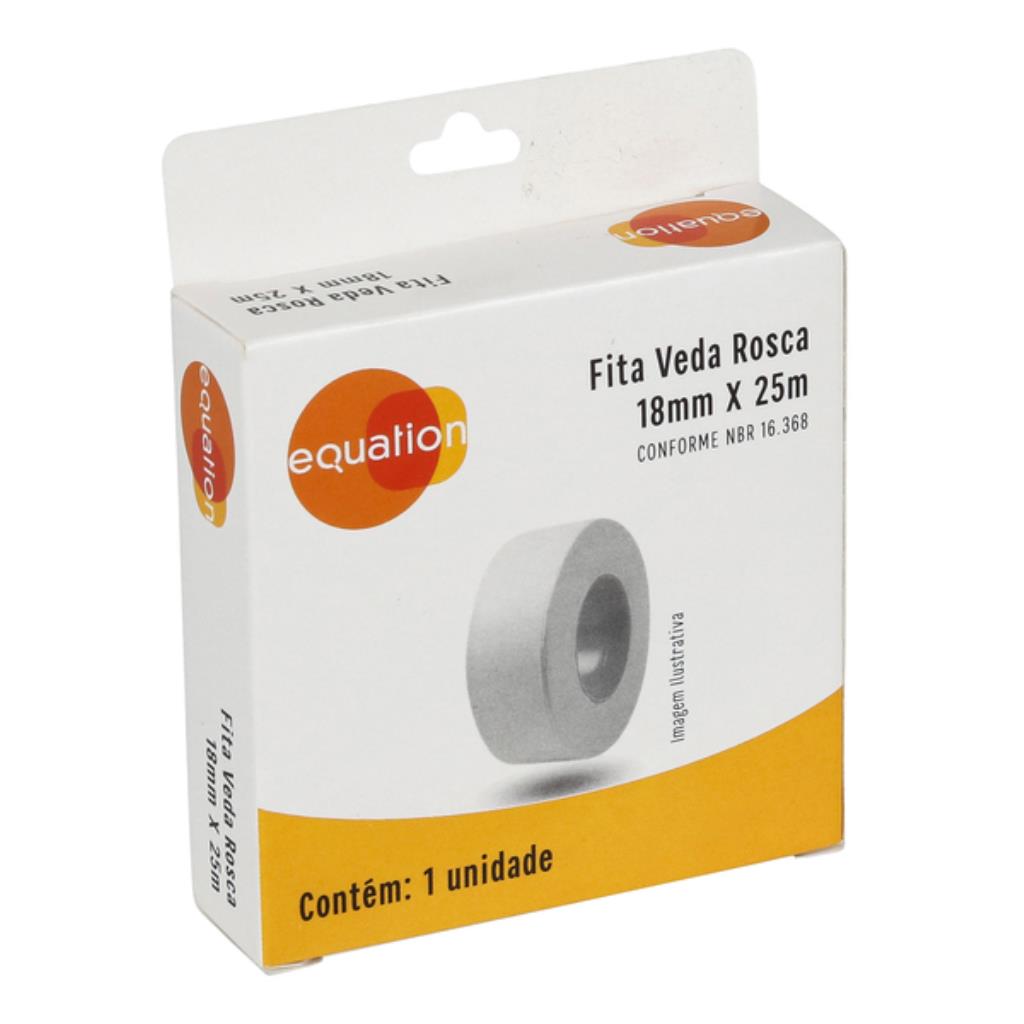 Fita Veda Rosca 18mm x 25m Equation – Vedação Prática e Eficiente para Conexões