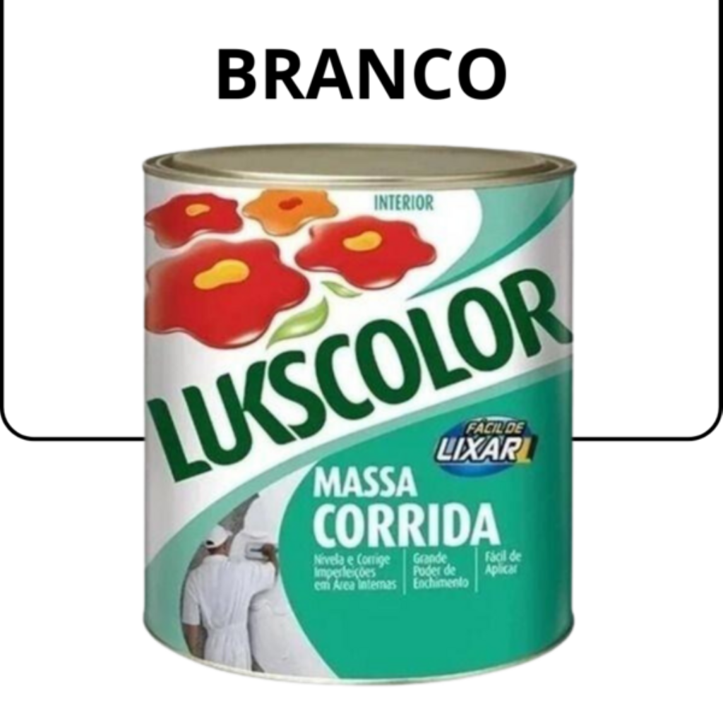 Massa Corrida PVA Lukscolor 900ml – Nivelamento Preciso e Acabamento Liso para Interiores