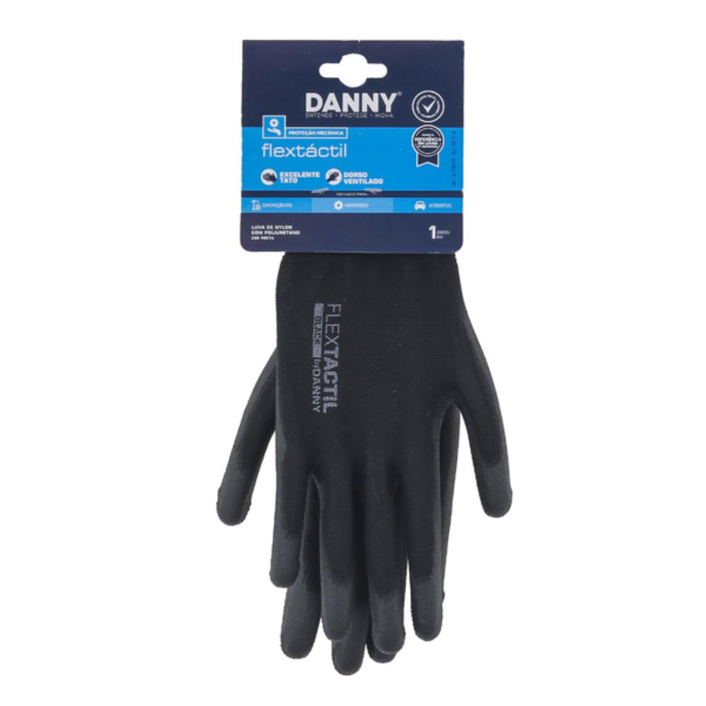 Luva de Proteção Flextáctil Danny Nylon e Poliuretano (PU) – Tamanho G com CA
