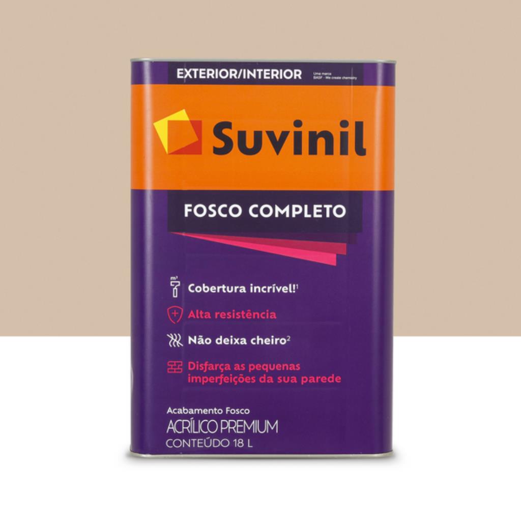 Tinta Acrílica Suvinil Fosco Completo 18L Areia – O Clássico Atemporal com Acabamento de Alto Padrão para Grandes Áreas
