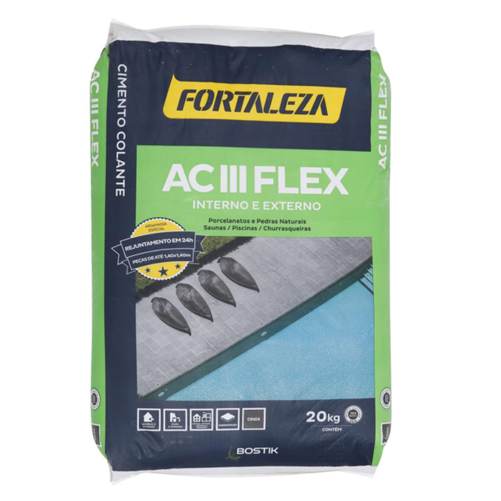 Argamassa ACIII 20kg Fortaleza Cinza – A Máxima Flexibilidade e Poder de Colagem para Projetos de Alto Desempenho