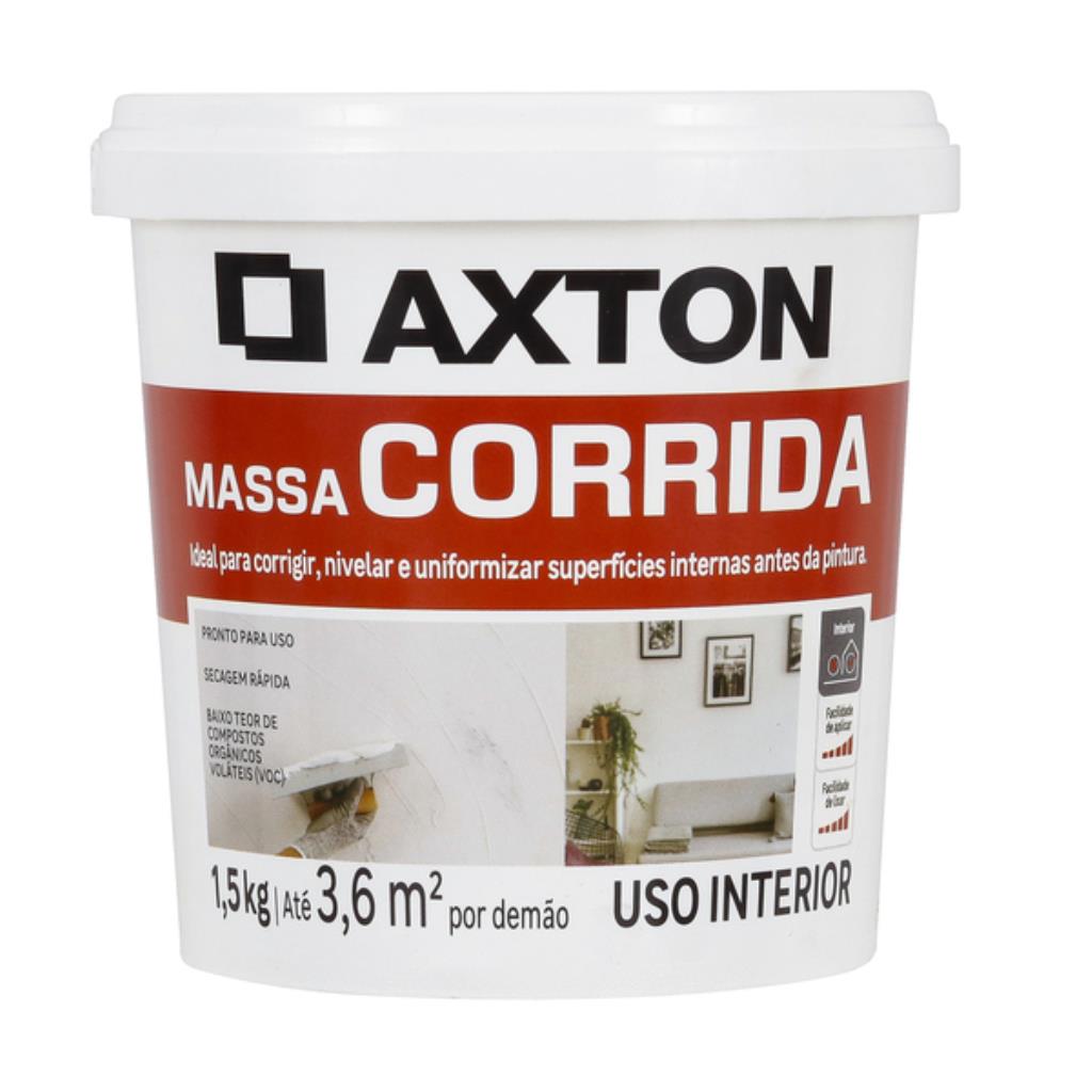 Massa Corrida Interna Axton 1,5kg – Praticidade para Pequenos Reparos e Acabamento Liso