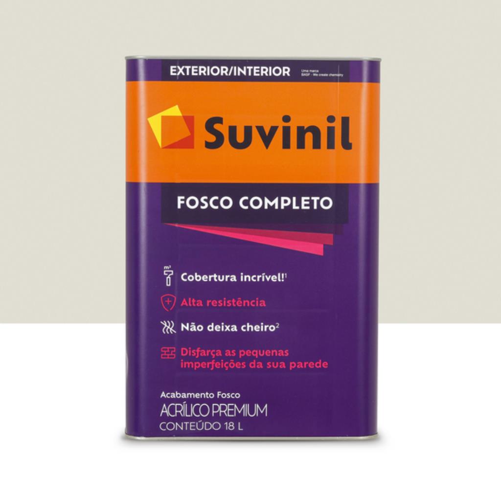 Tinta Acrílica Suvinil Fosco Completo Premium 18L – Gelo – Máxima Cobertura