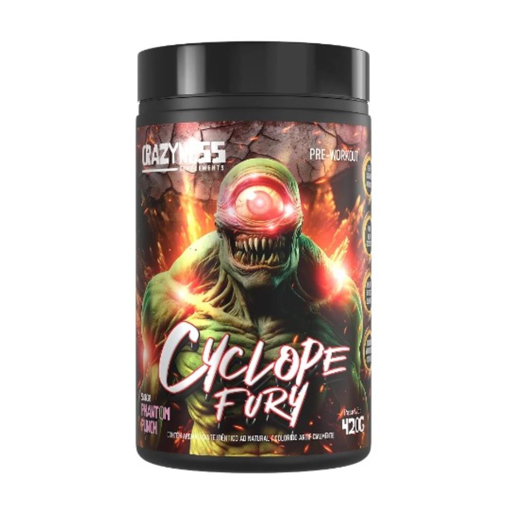 Cyclope Fury Pré Treino (Phantom Punch - Limonada Rosa) Crazyness - 420g