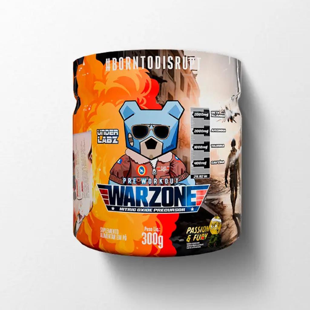 PRE TREINO WARZONE 300G SABOR PASSION FURY UNDER LABZ