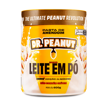 PASTA DE AMENDOIM DR. PEANUT 600G SABOR LEITE EM PO
