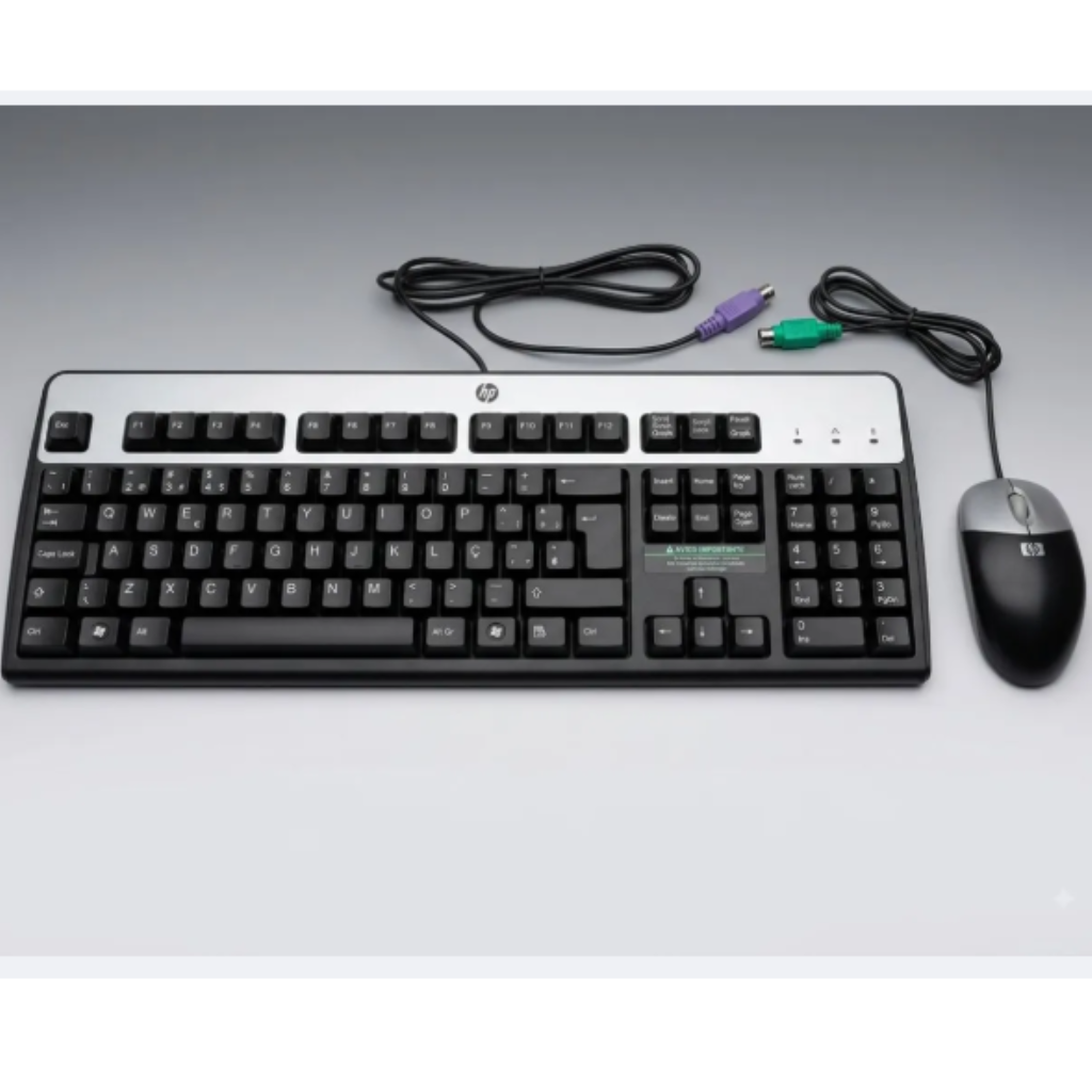 KIT TECLADO E MOUSE HP (PS2)