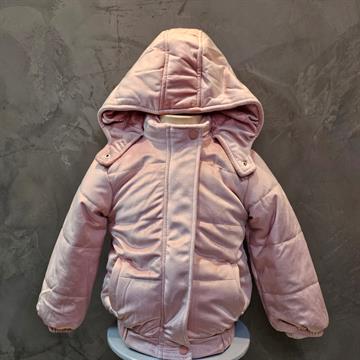 JAQUETA INFANTIL FEMINNA EM POLIESTER, ACOCHOADA MILON COM CAPUZ E ROSA CLARO TAMANHO 10