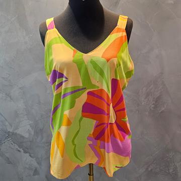 BLUSA VISCOLINHO ESTAMPADA CAVADA AMARRAÇAO NAS COSTAS GG