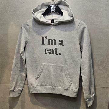 BLUSA MOLETOM JUVENIL FEMININO CINZA COM CAPUZ ORELHA DE GATINHO, CEREJA ROSA. TAM 14.