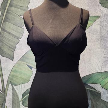 TOP FEMININO VISCOSE PRETO MODAS VALFER COM BOJO. P E G.