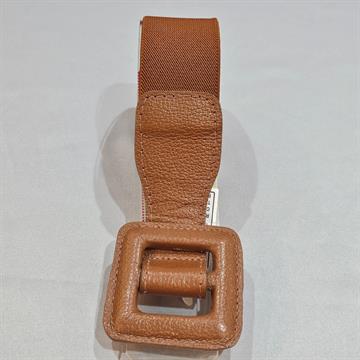 CINTO LARGO FEMININO COURO LEGÍTIMO E  ELASTICO BIRÔ FASHION CARAMELO  U